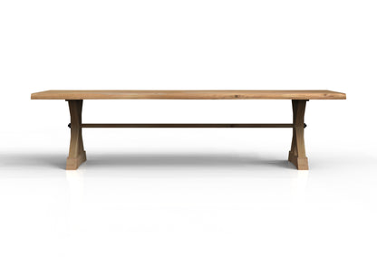 Malcolm Acacia 120" Live Edge Dining Table - Natural + Gray