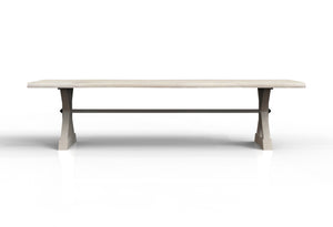 Malcolm Acacia 120" Live Edge Dining Table - New White Wash