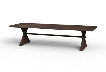 Malcolm Acacia 120" Live Edge Dining Table - Natural + Black