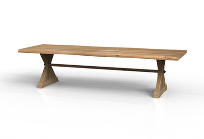 Malcolm Acacia 120" Live Edge Dining Table - Natural + Gray