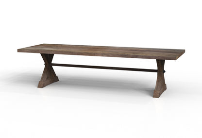 Maxwell Acacia 120" Dining Table - Natural + Smoke