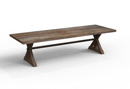 Maxwell Acacia 120" Dining Table - Natural + Smoke