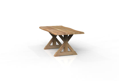 Malcolm Acacia 72" Live Edge Dining Table - Natural + Gray