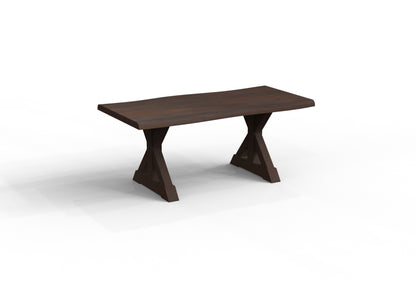 Malcolm Acacia 72" Live Edge Dining Table - Natural + Black