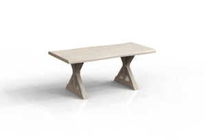 Malcolm Acacia 72' Live Edge Dining Table - New White Wash