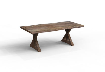 Malcolm Acacia 84" Live Edge Dining Table - Natural + Smoke