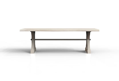 Malcolm Acacia 96' Live Edge Dining Table - New White Wash