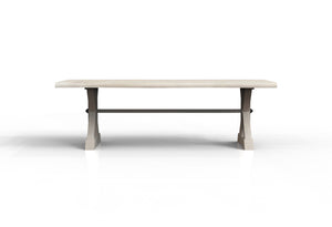 Malcolm Acacia 96' Live Edge Dining Table - New White Wash