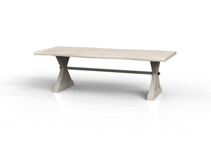 Malcolm Acacia 96' Live Edge Dining Table - New White Wash