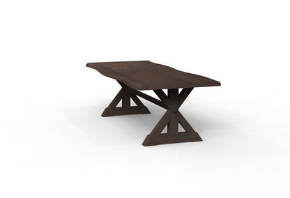 Malcolm Acacia 96" Live Edge Dining Table - Natural + Black