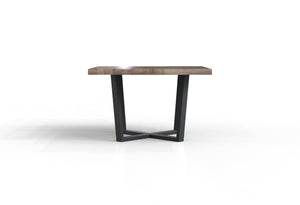 Malcolm 48" Acacia Live Edge Square Dining Table - Natural + Smoke