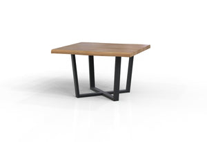 Malcolm 48" Acacia Live Edge Square Dining Table - Natural + Gray