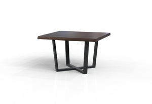 Malcolm 48" Acacia Live Edge Square Dining Table - Natural + Black