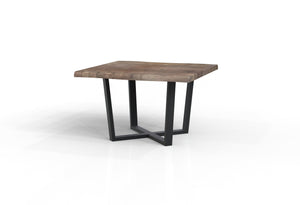 Malcolm 48" Acacia Live Edge Square Dining Table - Natural + Smoke