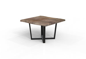 Malcolm 48" Acacia Live Edge Square Dining Table - Natural + Smoke