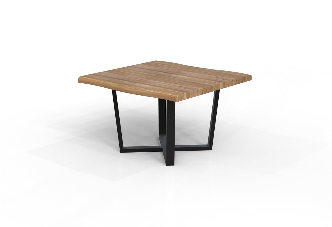 Malcolm 48" Acacia Live Edge Square Dining Table - Natural + Gray