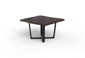 Malcolm 48" Acacia Live Edge Square Dining Table - Natural + Black