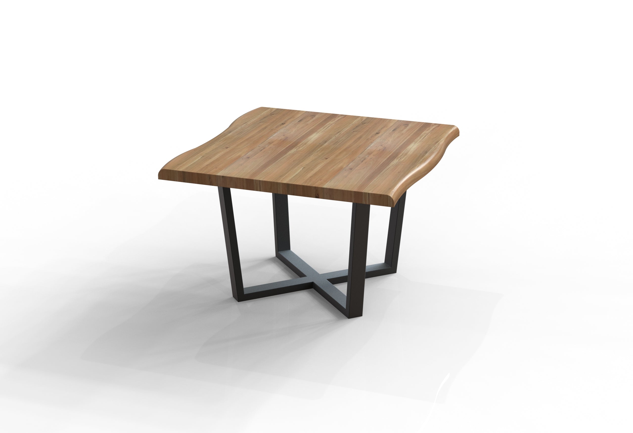 Malcolm 48" Acacia Live Edge Square Dining Table - Natural + Gray