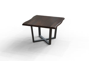 Malcolm 48" Acacia Live Edge Square Dining Table - Natural + Black