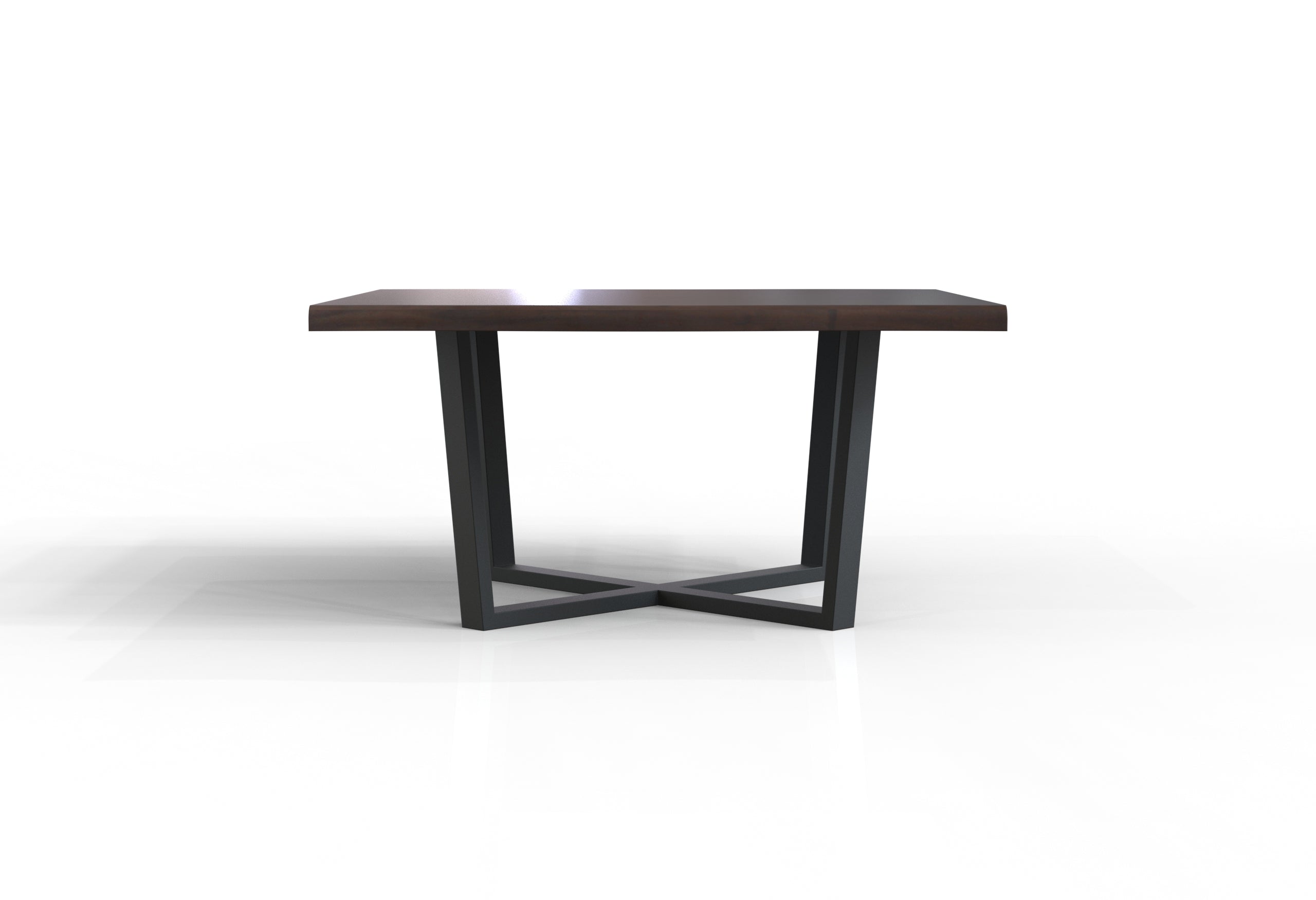 Malcolm 60" Acacia Live Edge Square Dining Table - Natural + Black