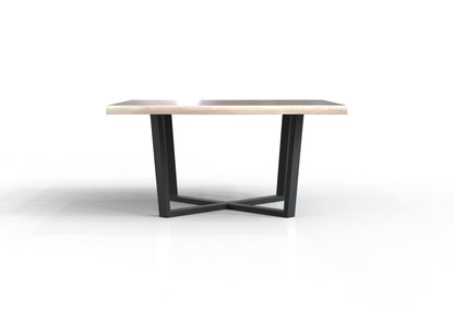 Malcolm 60" Acacia Live Edge Square Dining Table - New White Wash