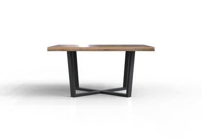 Malcolm 60" Acacia Live Edge Square Dining Table - Natural + Gray