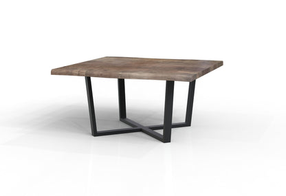 Malcolm 60" Acacia Live Edge Square Dining Table - Natural + Smoke