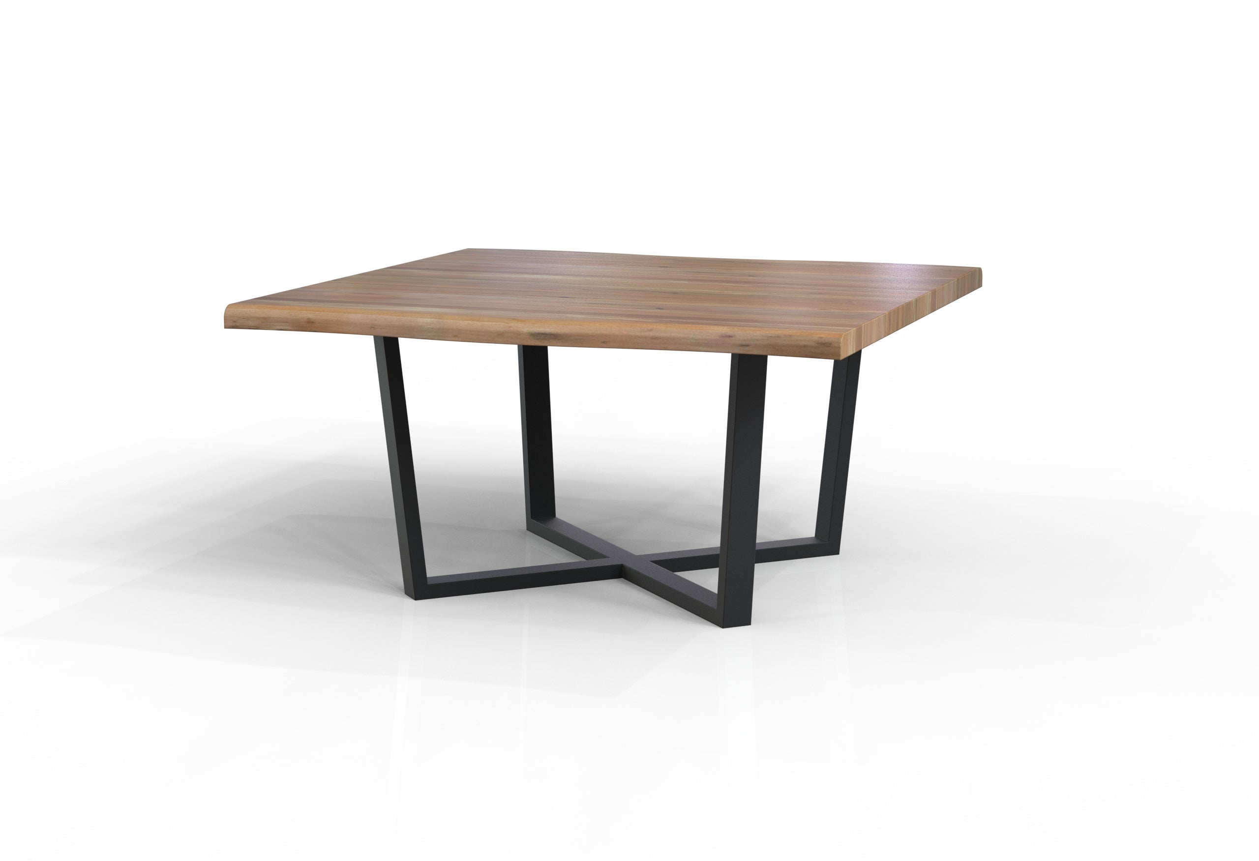 Malcolm 60" Acacia Live Edge Square Dining Table - Natural + Gray