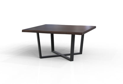 Malcolm 60" Acacia Live Edge Square Dining Table - Natural + Black