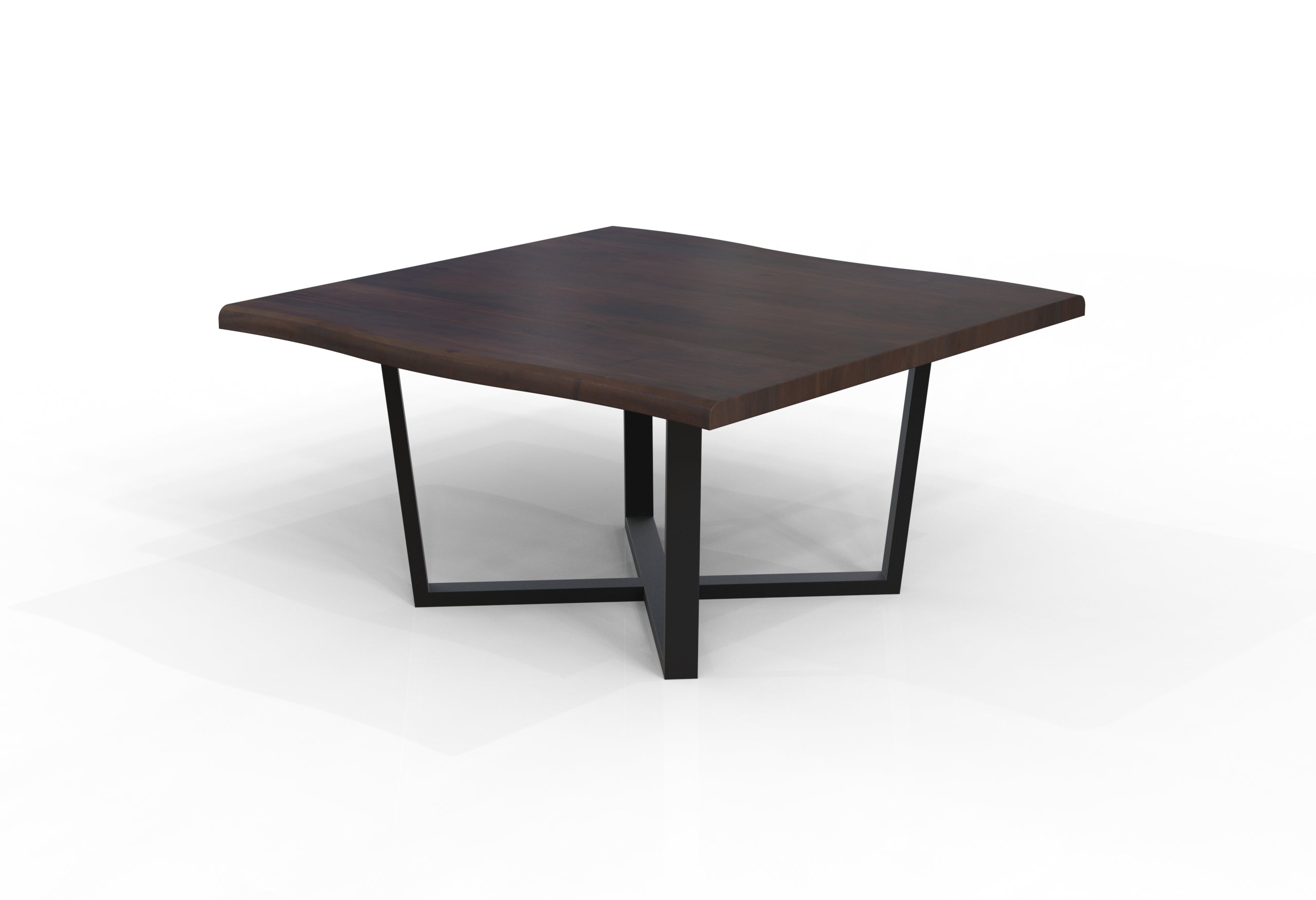 Malcolm 60" Acacia Live Edge Square Dining Table - Natural + Black