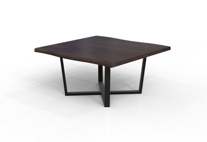 Malcolm 60" Acacia Live Edge Square Dining Table - Natural + Black