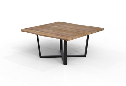 Malcolm 60" Acacia Live Edge Square Dining Table - Natural + Gray