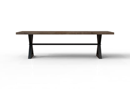 Maxwell Acacia 108" Dining Table - Natural + Smoke