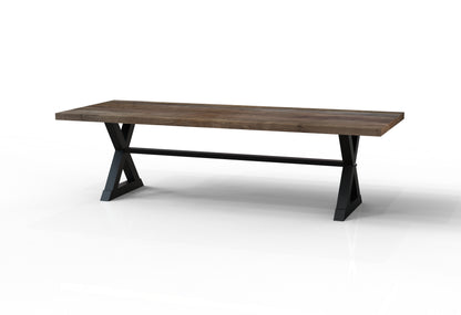 Maxwell Acacia 108" Dining Table - Natural + Smoke