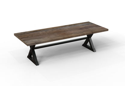 Maxwell Acacia 108" Dining Table - Natural + Smoke