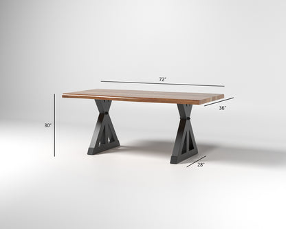 Nathan 72" Live Edge Dining Table - Honeycomb