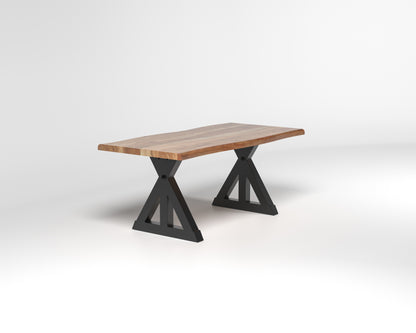 Nathan 72" Live Edge Dining Table - Honeycomb