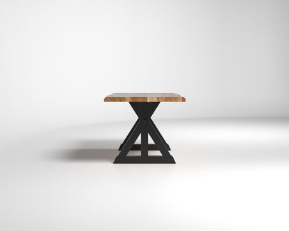 Nathan 72" Live Edge Dining Table - Honeycomb