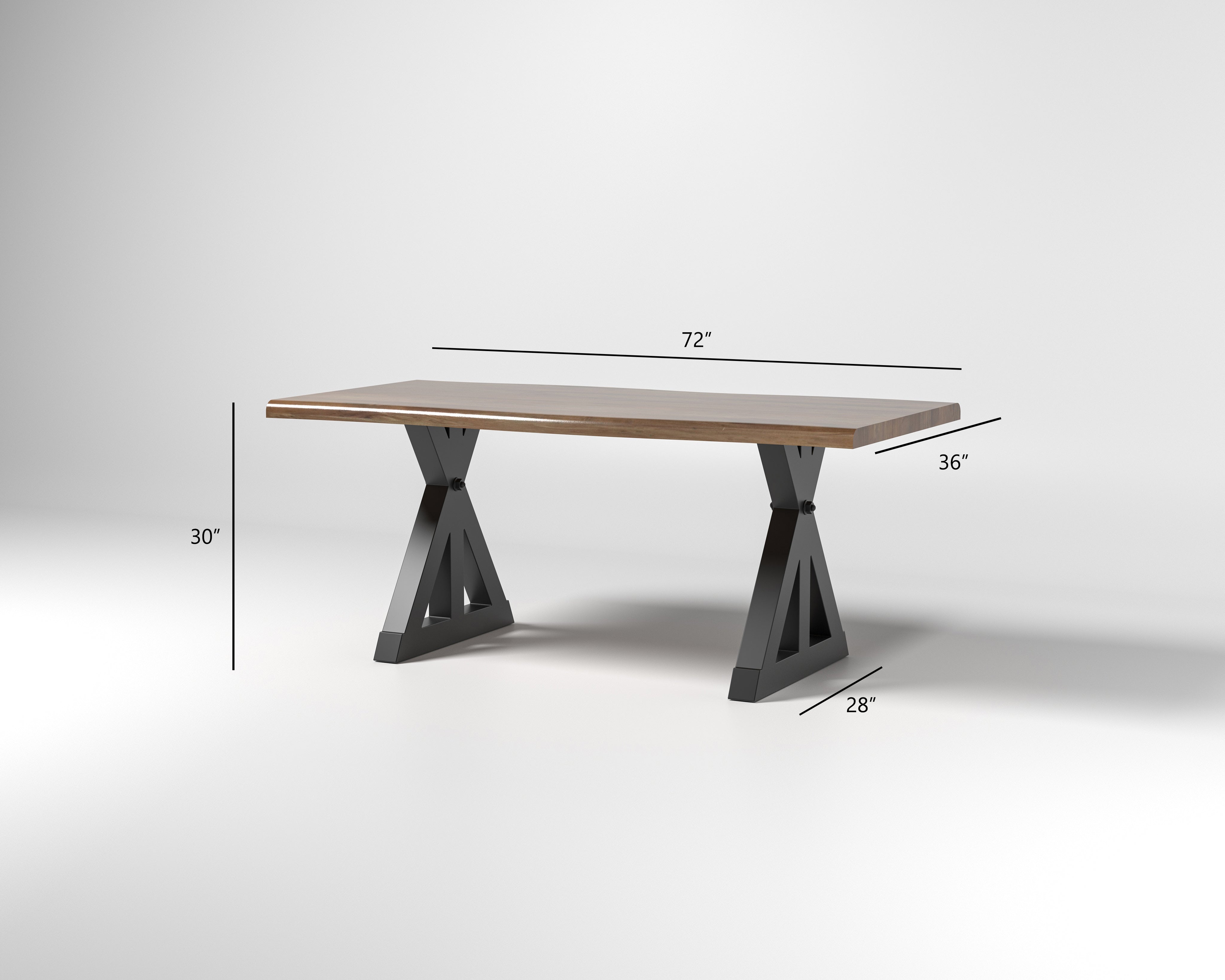Nathan 72" Live Edge Dining Table - Woodland