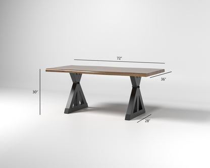 Nathan 72" Live Edge Dining Table - Woodland