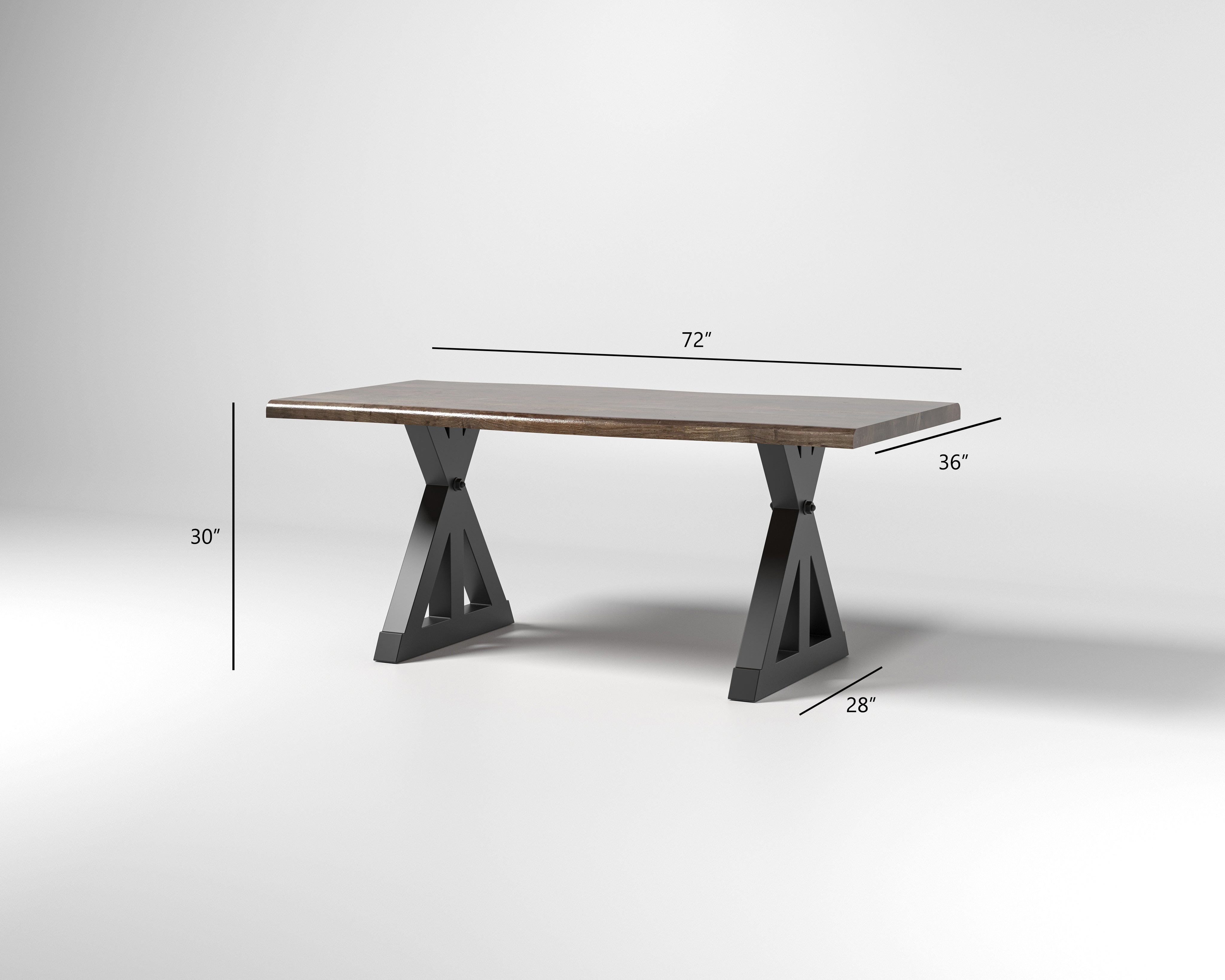 Nathan Acacia 72" Live Edge Dining Table - Tempest