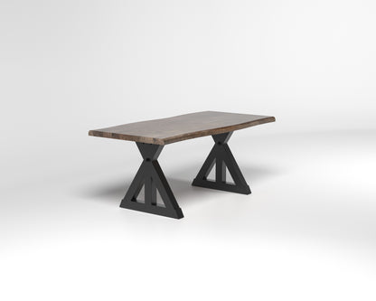 Nathan Acacia 72" Live Edge Dining Table - Tempest
