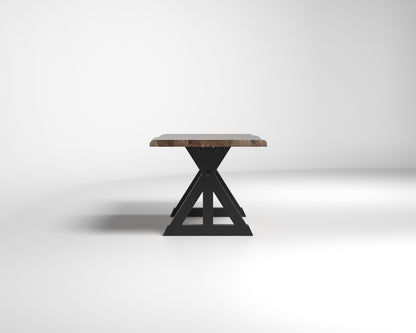 Nathan Acacia 72" Live Edge Dining Table - Tempest