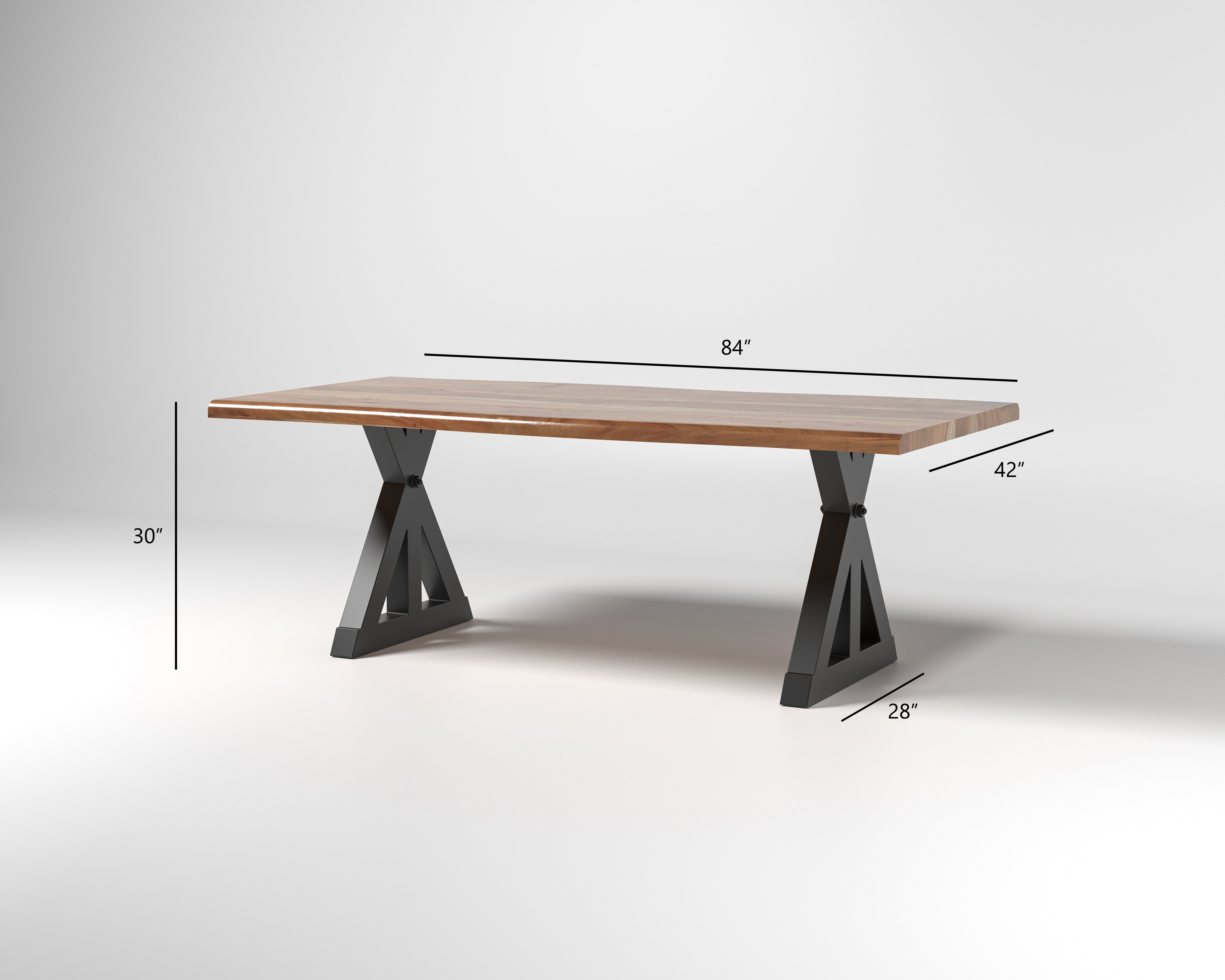 Nathan 84" Live Edge Dining Table - Honeycomb