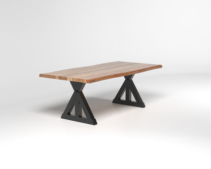Nathan 84" Live Edge Dining Table - Honeycomb