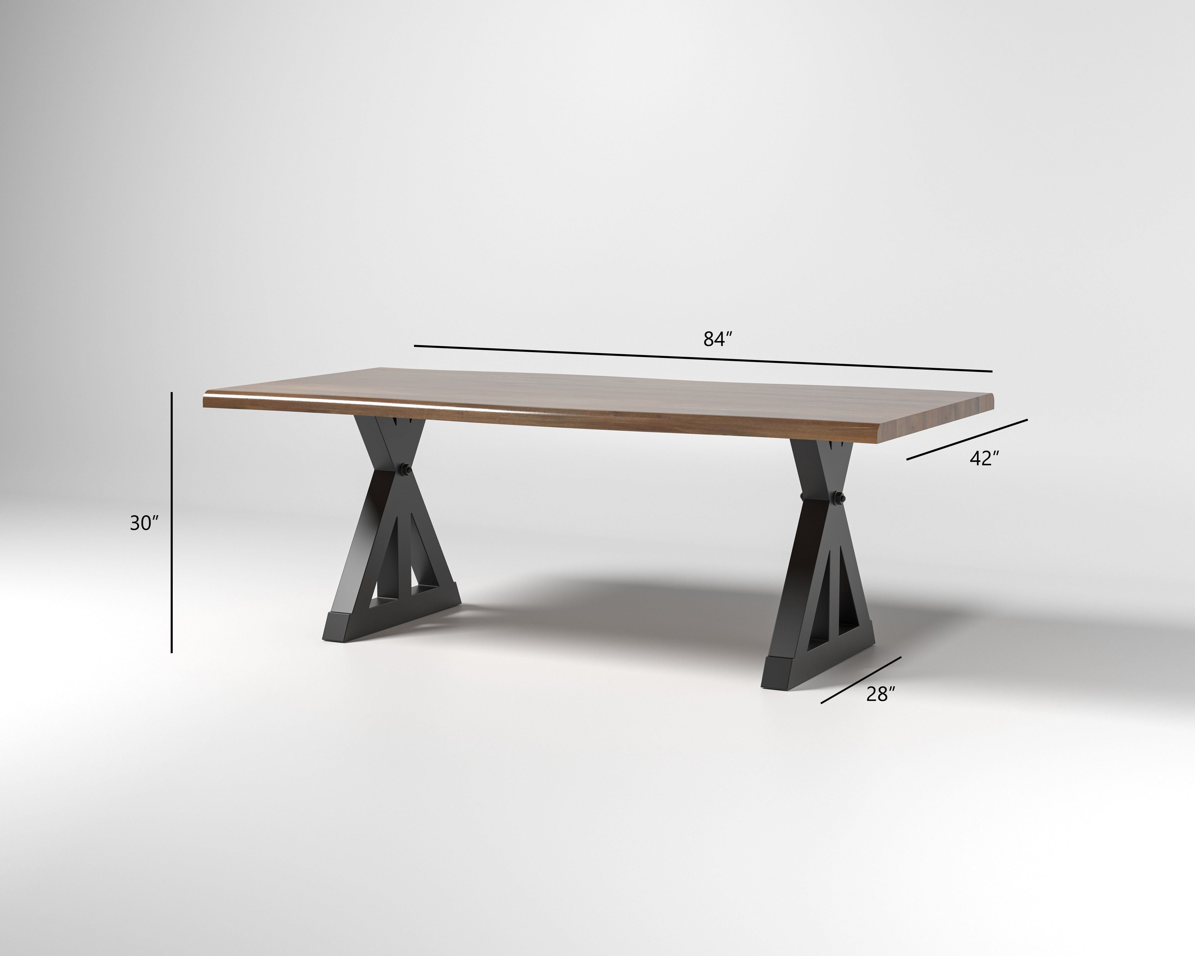 Nathan 84" Live Edge Dining Table - Woodland