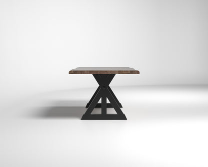 Nathan 84" Live Edge Dining Table - Tempest