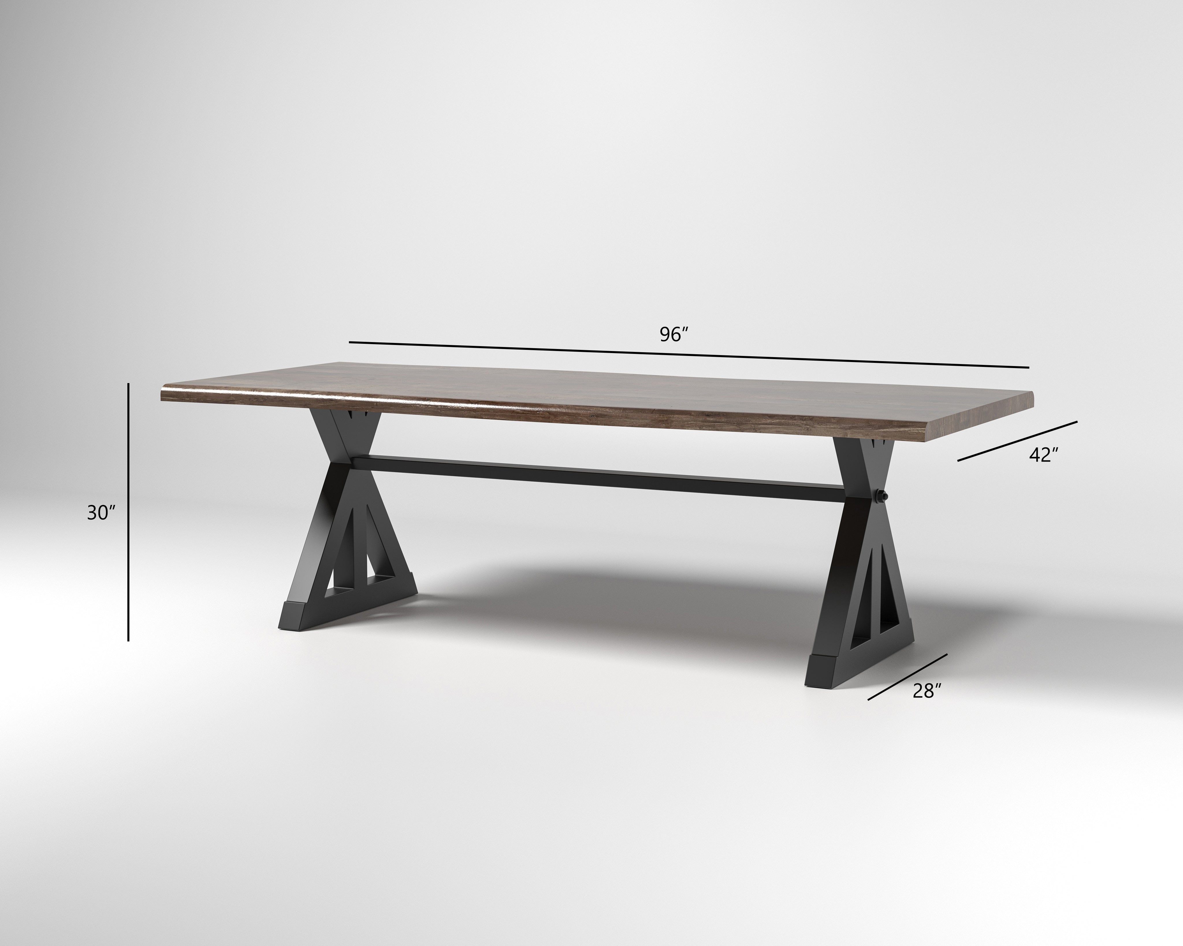 Nathan 96" Live Edge Dining Table - Tempest