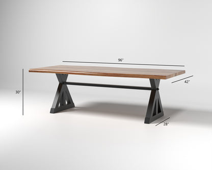 Nathan 96" Live Edge Dining Table - Honeycomb