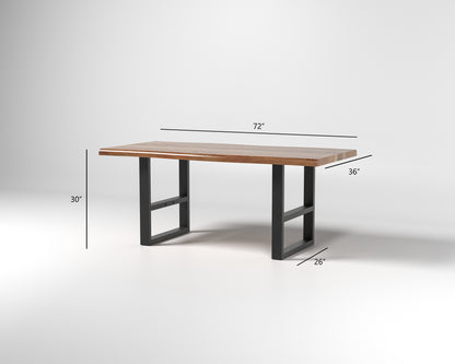 Nathan 72" Live Edge Dining Table - Honeycomb